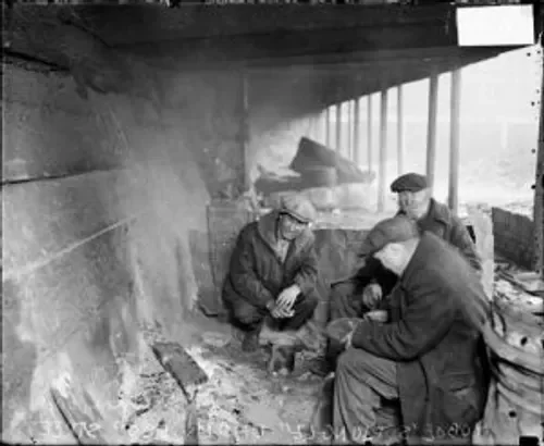 Three hobos, Chicago, 1929
