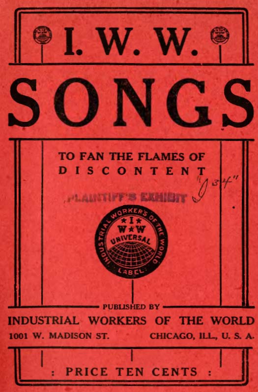 IWW Songs Plaintiff’s Exhibit cover