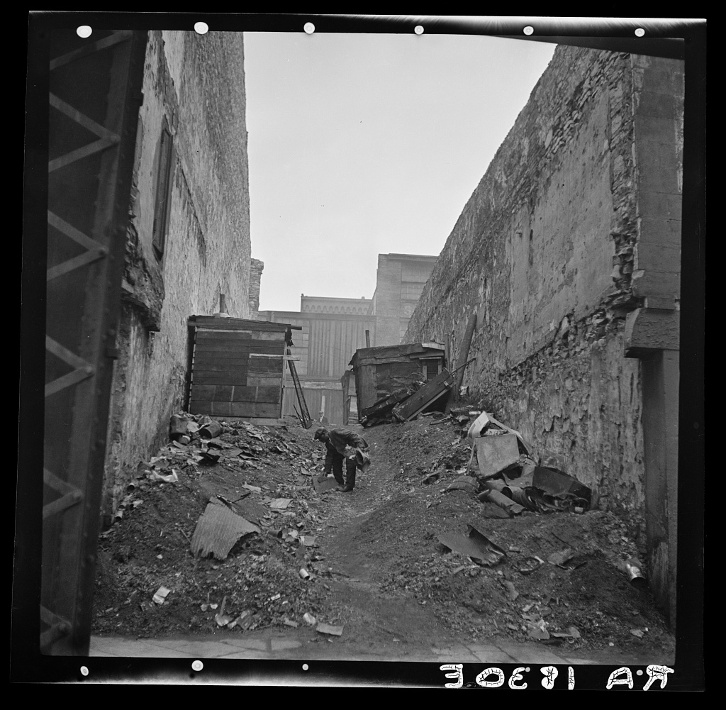 A hobo jungle along the riverfront, Saint Louis, Missouri