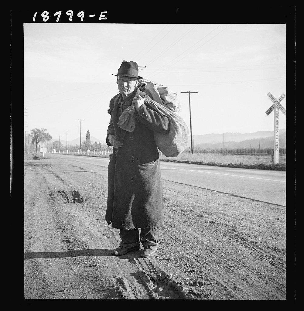 Another Napa Valley bindle-stiff photographed by Dorothea Lange