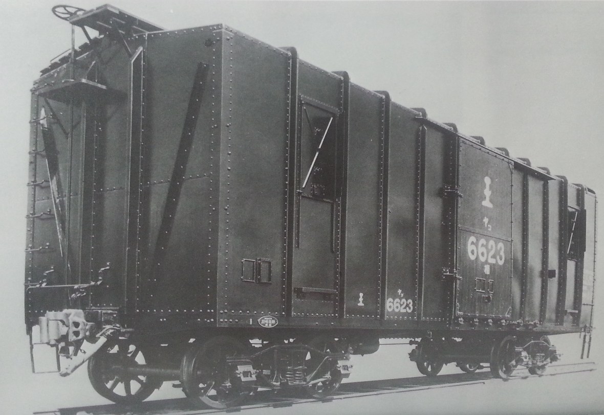 Riveted steel freight car